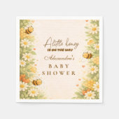 Floral Honey Bee Baby Shower スタンダードカクテルナプキン (正面)
