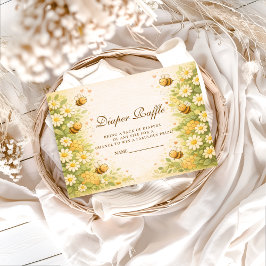 Floral Honey Bee Diapper Raffle エンクロージャーカード