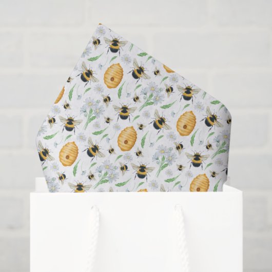 Floral Honey Bees Tissue Paper 薄葉紙 (ギフトバッグ)