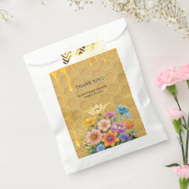Floral Honeycomb Honeybee Honey Drip Baby Shower フェイバーバッグ