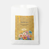 Floral Honeycomb Honeybee Honey Drip Baby Shower フェイバーバッグ (正面)