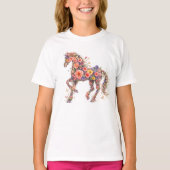 Floral Horse T-Shirt Tシャツ (正面)