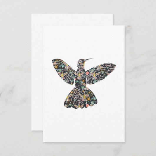 Floral Hummingbird 招待状 (正面/裏面)