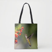Floral Hummingbird Art Tote Bag Mother's Day Gift トートバッグ (正面)