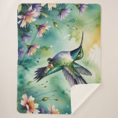 floral hummingbird blanket シェルパブランケット (正面)
