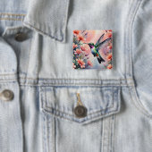 floral hummingbird button 缶バッジ (インサイチュ)