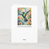 floral hummingbird greeting card シーズンカード (裏面)