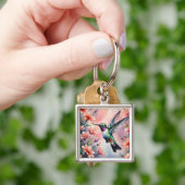 floral hummingbird keychain キーホルダー (手)