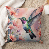 floral hummingbird pillow クッション (ブランケット)