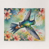 floral hummingbird puzzle ジグソーパズル (横)