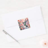 floral hummingbird stickers スクエアシール (封筒)