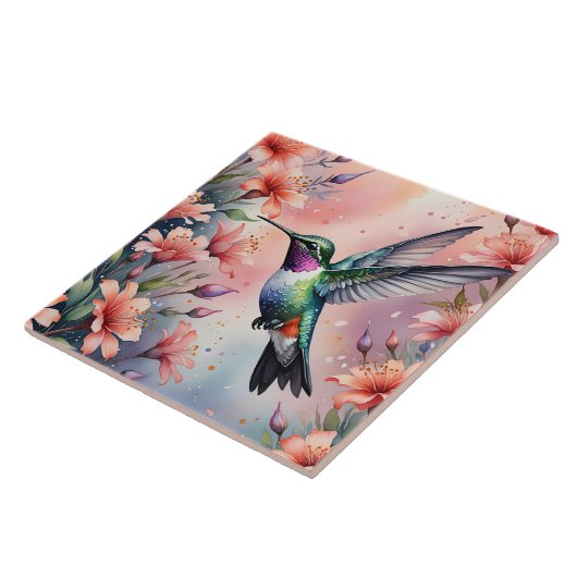 floral hummingbird tile タイル (側面)