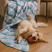 Floral Hydrangea Fleece Blanket Blue & Pink  フリースブランケット