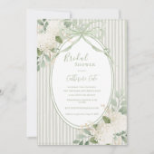 Floral Hydrangeas Sage Green Whimsical Bridal  招待状 (正面)