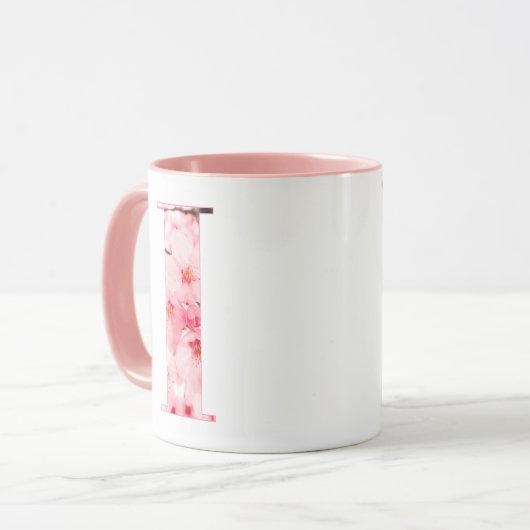 Floral I Initial Mug | Personalized Name & Traits マグカップ (正面左)