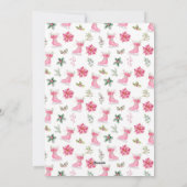 Floral Ice Skate Pink Merry Christmas シーズンカード (裏面)