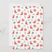 Floral Ice Skate Red Merry Christmas シーズンカード (裏面)