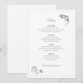 Floral Illustration Menu Card メニュー (正面/裏面)