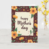 Floral Illustration Mothers Card カード (黄色い花)