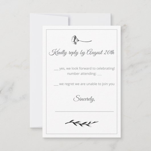 Floral Illustration Response Card (正面)