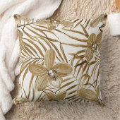 Floral in khaki pattern クッション (ブランケット)