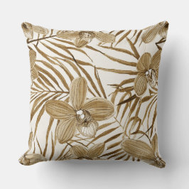 Floral in khaki pattern クッション