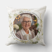 Floral In Loving Memory Memorial Funeral Keepsake クッション (正面)