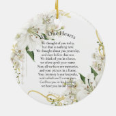Floral In Loving Memory Memorial Funeral Keepsake セラミックオーナメント (裏面)