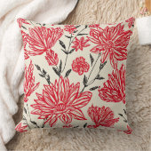 Floral in red pattern クッション (ブランケット)