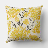 Floral in yellow pattern クッション (裏面)