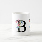 Floral Initial Monogram B Mug コーヒーマグカップ (中央)