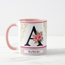 Floral Initial Mug – Letter A Monogram | Personali マグカップ