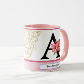 Floral Initial Mug – Letter A Monogram | Personali マグカップ (正面右)