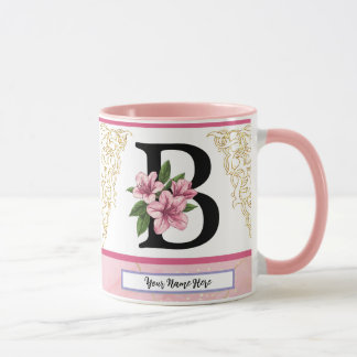 Floral Initial Mug – Letter B Monogram | Personali マグカップ
