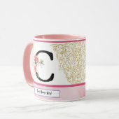 Floral Initial Mug – Letter C Monogram | Personali マグカップ (正面左)