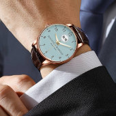  Floral initials couple names blue romantic design 腕時計