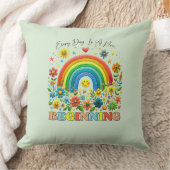 Floral Inspirational Quote Throw Pillow クッション (ブランケット)