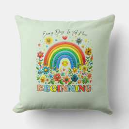 Floral Inspirational Quote Throw Pillow クッション