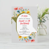 Floral invitación de 50 años en español, spanish 5 招待状 (スタンド正面)