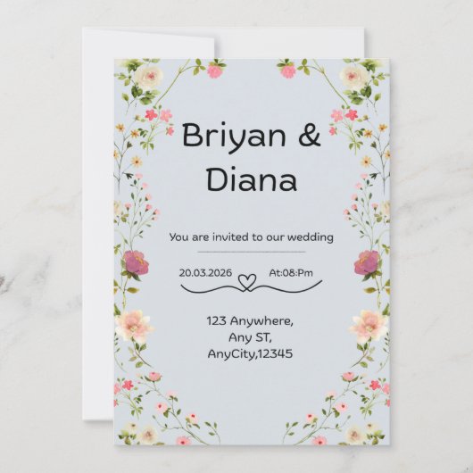 Floral Invitation  招待状 (正面)