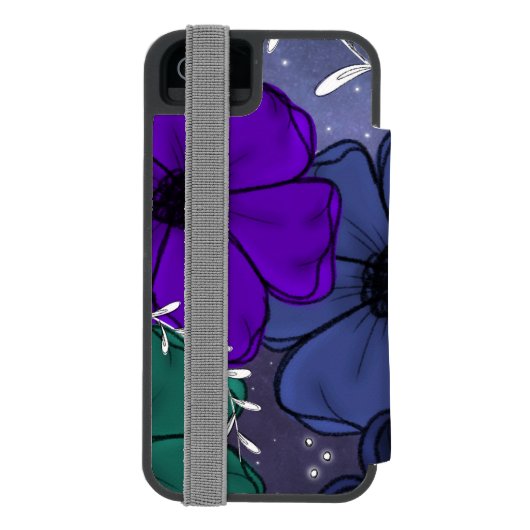 Floral iPhone case Incipio iPhoneウォレットケース (フォリオ裏面)