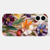 Floral iPhone Case Purple Orange Stained Glass Case-Mate iPhoneケース (裏面 (横))