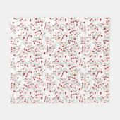 Floral Italian elegance in red wildflowers フリースブランケット (正面(横))