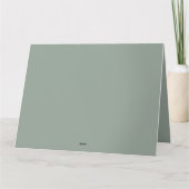 Floral Ivory Roses Sage Green Gold Elegant Wedding サンキューカード (裏面)