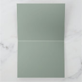 Floral Ivory Roses Sage Green Gold Elegant Wedding サンキューカード (内部)