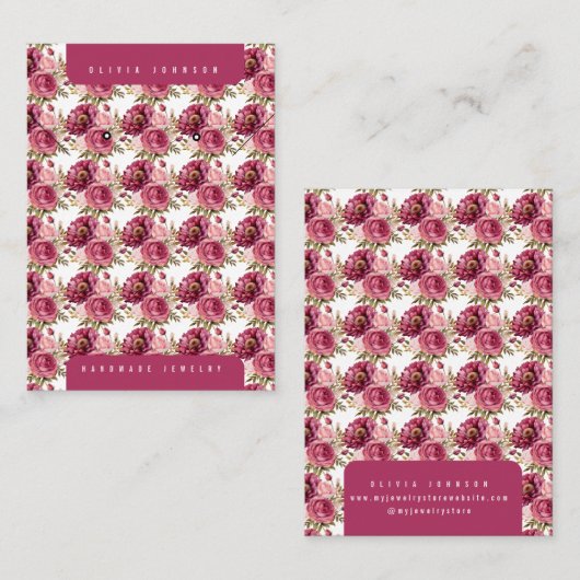 Floral Jewelry Display Cards 名刺 (正面/裏面)