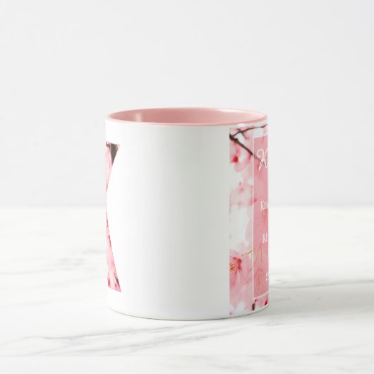 Floral K Initial Mug | Personalized Name & Traits マグカップ (中央)