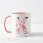 Floral K Initial Mug | Personalized Name & Traits マグカップ (左)