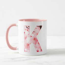 Floral K Initial Mug | Personalized Name & Traits マグカップ