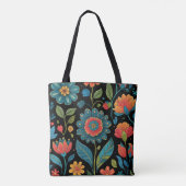 Floral Kaleidoscope Garden - Vibrant Nature Art トートバッグ (裏面)